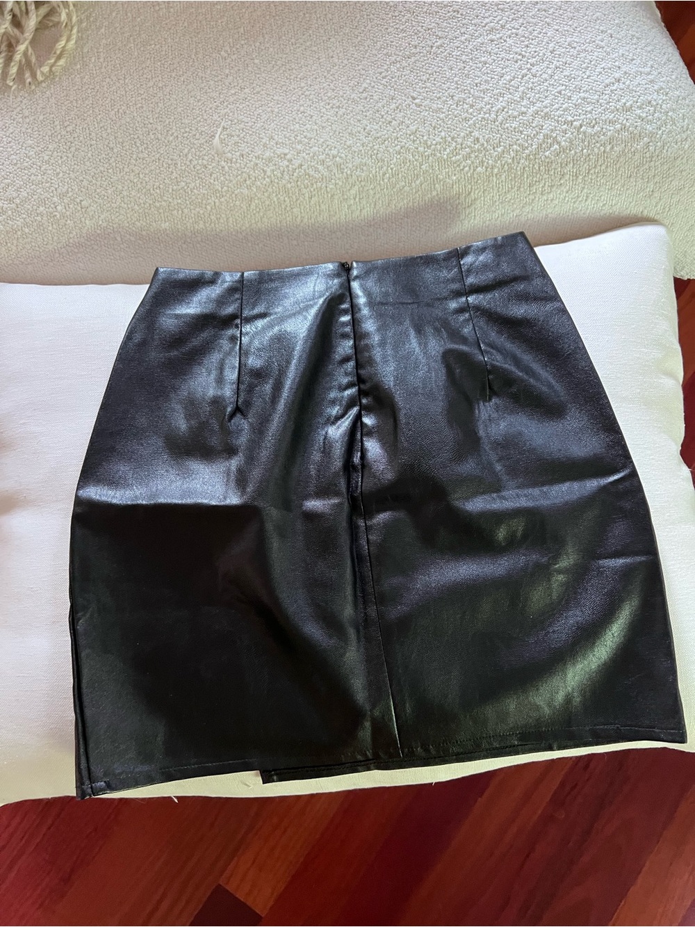 Lulu's Black Faux Leather Mini Skirt